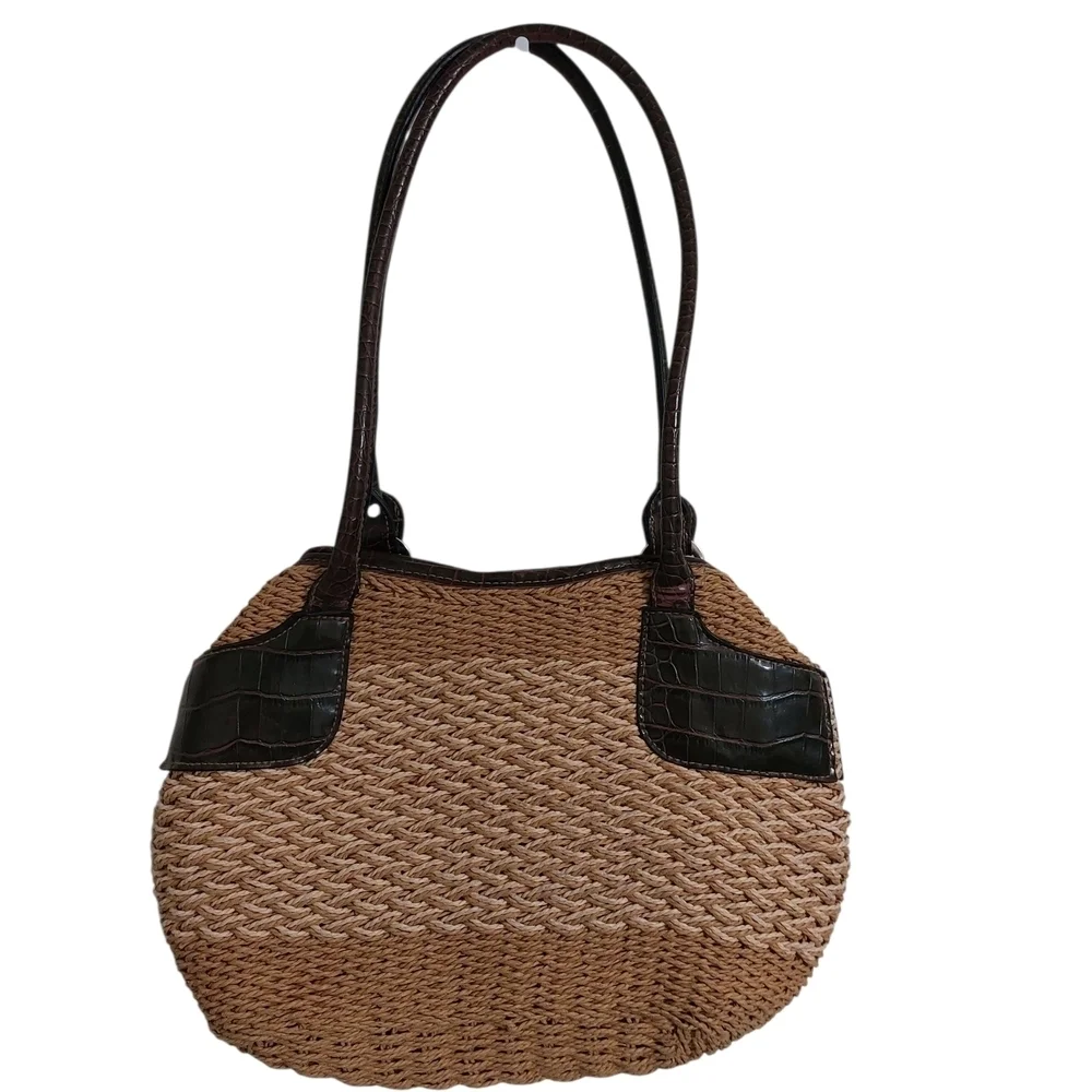 Brighton Tan and Brown Woven Shoulder Bag